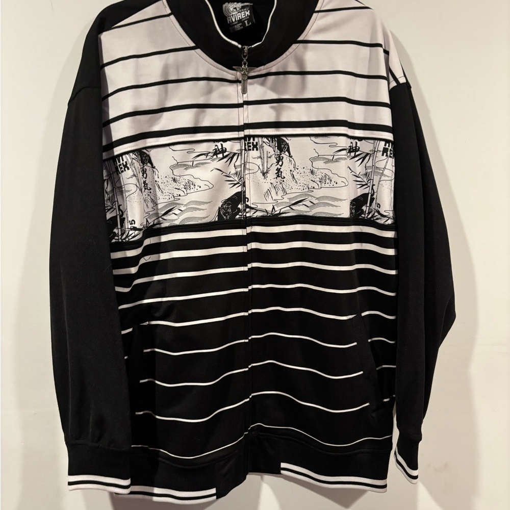 Avirex tiger Black and White Zip-Up Men's Sweater